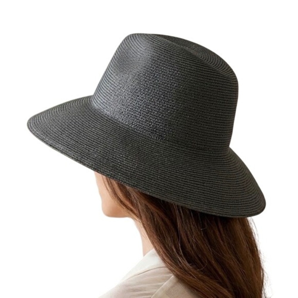 Eric Javits Black Squishee Packable Sun Hat Size Small Round Crown Down-Brim